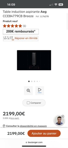 Plaque induction aeg avec - plaque,